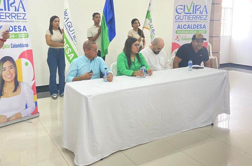  El Partido Verde Oxígeno se adhiere al proyecto político de Elvira Gutiérrez a la alcaldia de Soledad